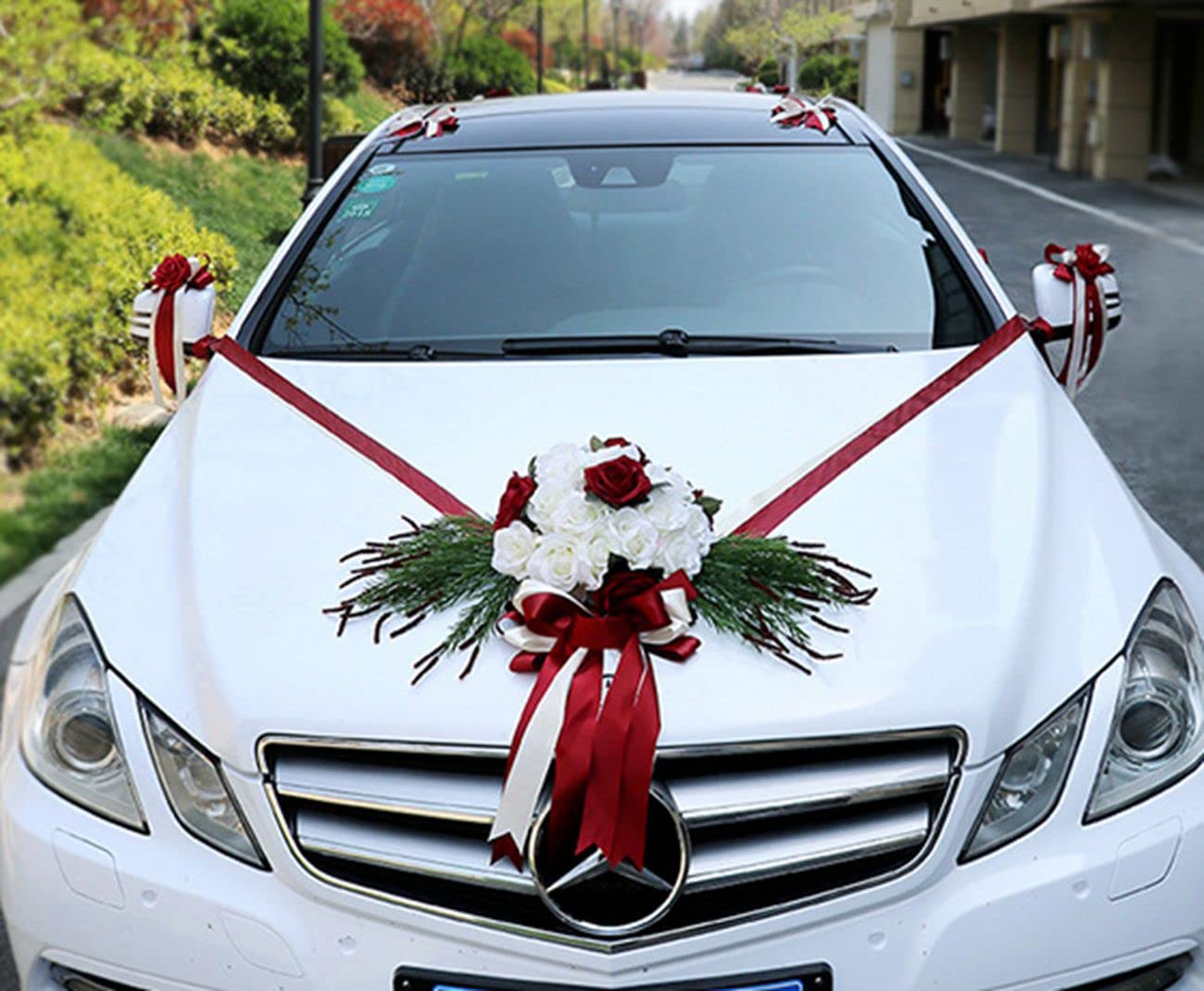 Auto Blumenschmuck Organza Girlande Hochzeitsdeko Wedding Deko Autodekor Autoschmuck Hochzeit Set Rosengirlande Autoschmuck Hochzeitsdeko Auto Autoschmuck Hochzeit Dekoration