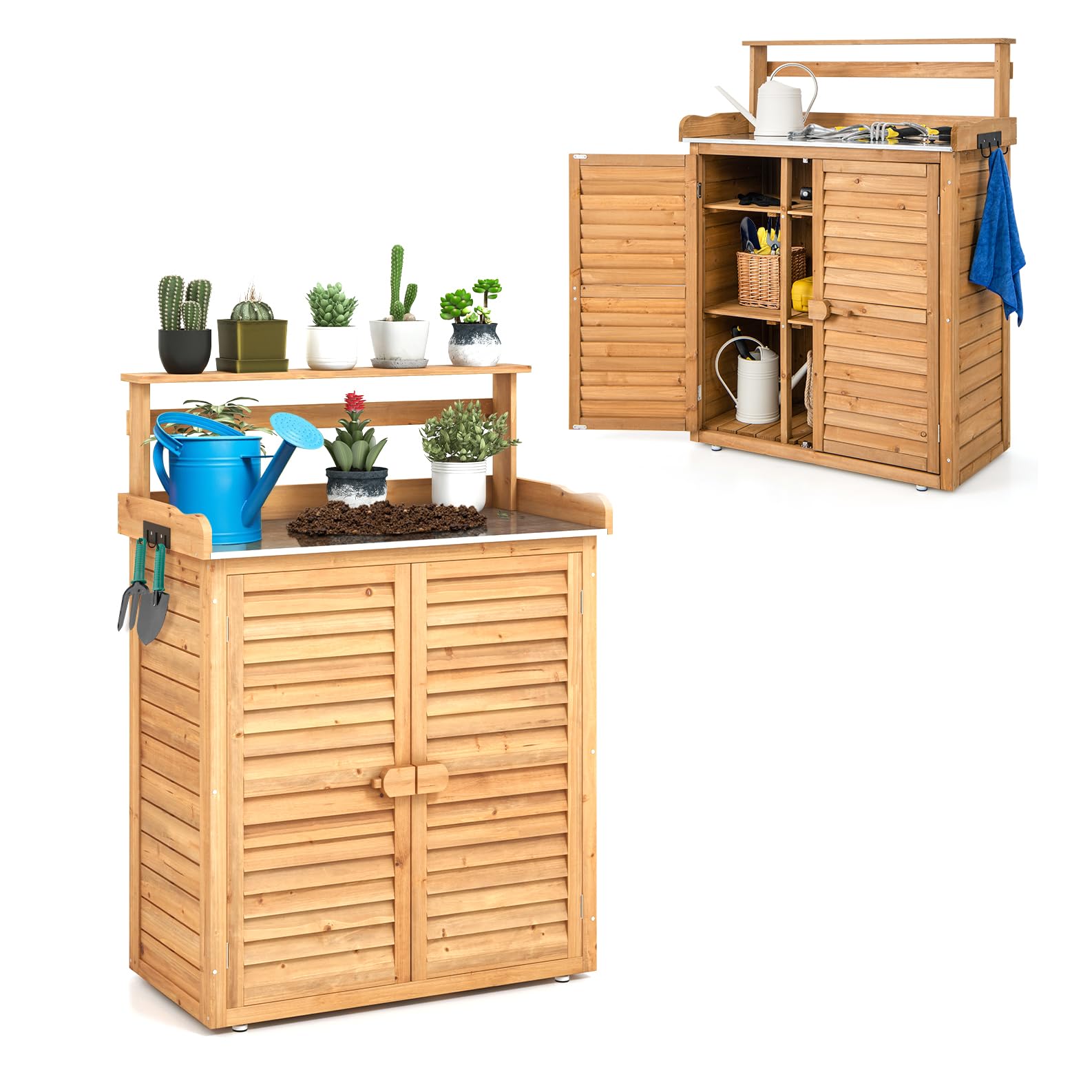 homasis table de rempotage bois 2