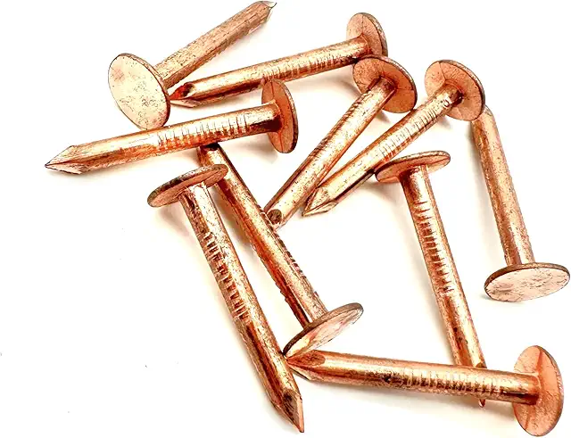 100 PCS Copper Clout Nails for Roofing Slate, Felt, and Tree Stump Killing (30mm, 38mm, 50mm)