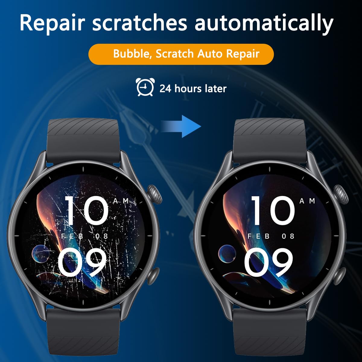 Pack De 4 Protectores De Pantalla TPU Auto-reparables Para Amazfit GTR 3 Pro 46mm – Antirrayones, Ultraclaros Y Sin Burbujas