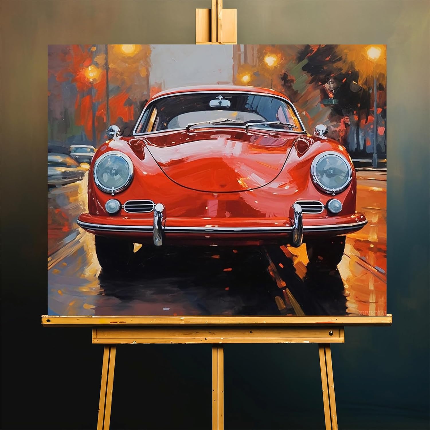 ZUVRDIAI Paint by Numbers Canvas Painting Set, Retro Car Sports Car, DIY Adult Paint by Number Kits on Canvas, Drawing Paintwork with Paintbrushes, 40x50cm