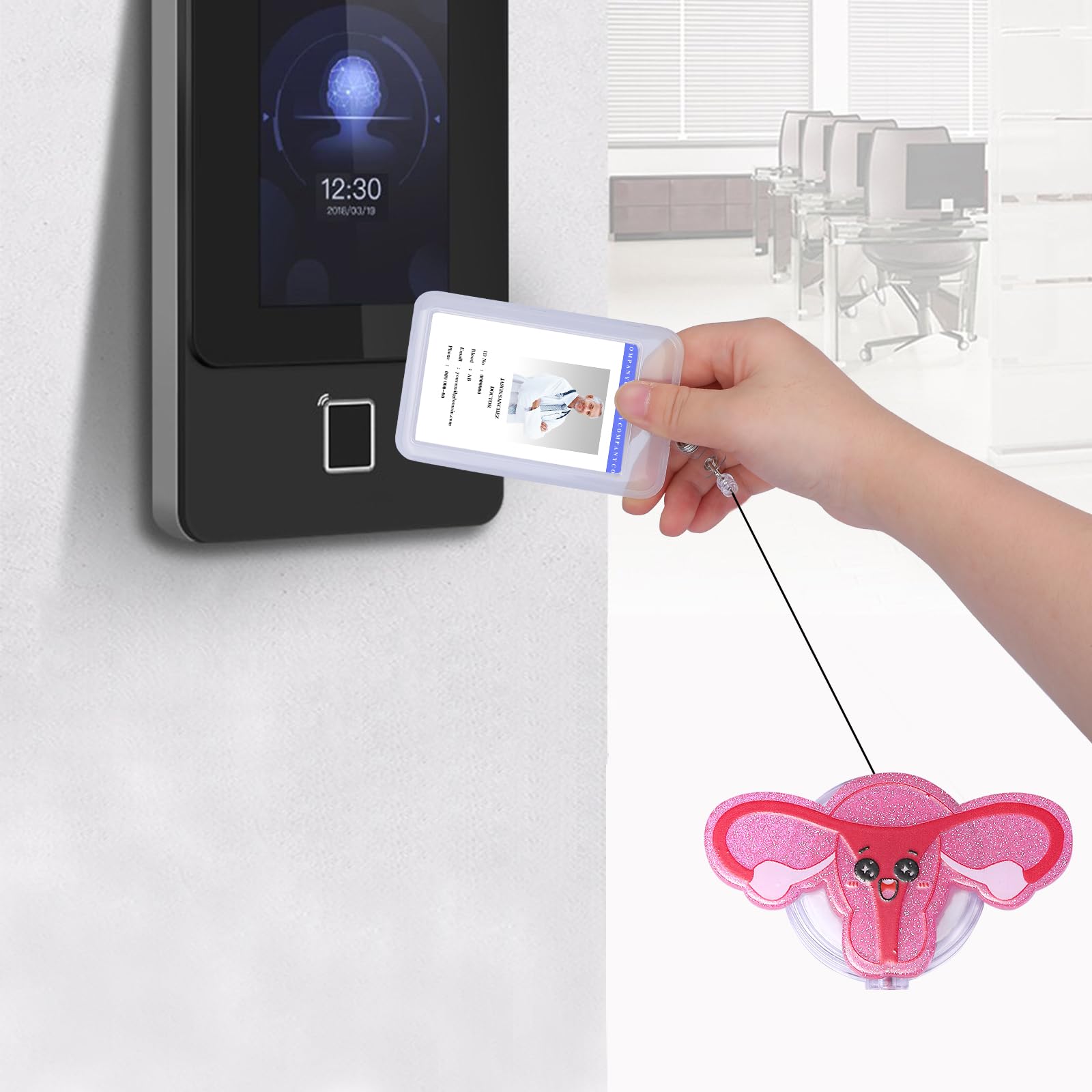 BEEFLYING Uterus Badge Reel Retractable Cute Nurse ID Card Badge Holder with Swivel Alligator Clip for Office School Hospital Teacher Nursing Name Tag Card - Image 4