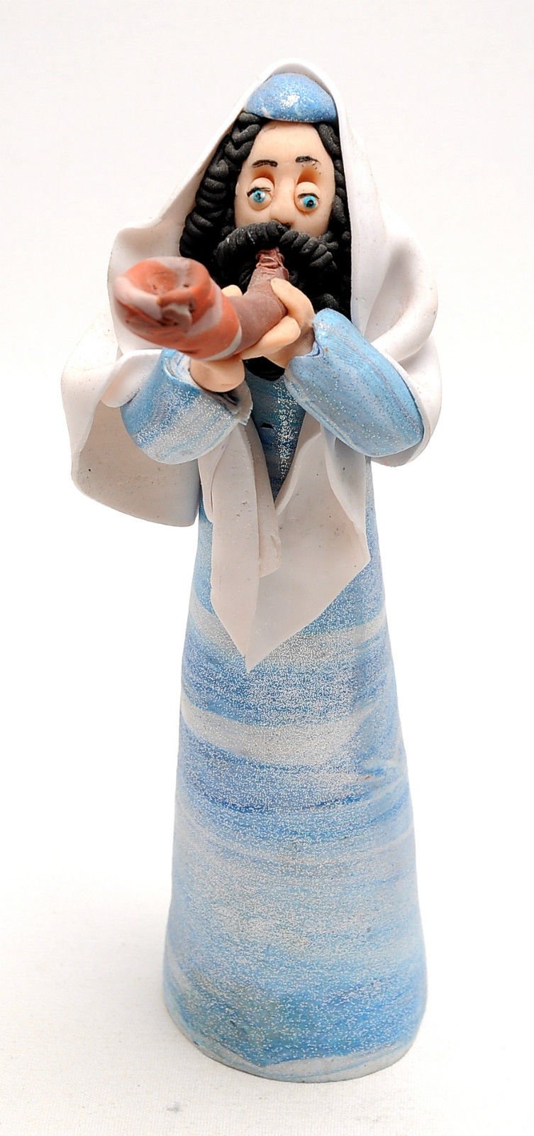 Figurine juive en argile artisanale fait main collection art judaïca