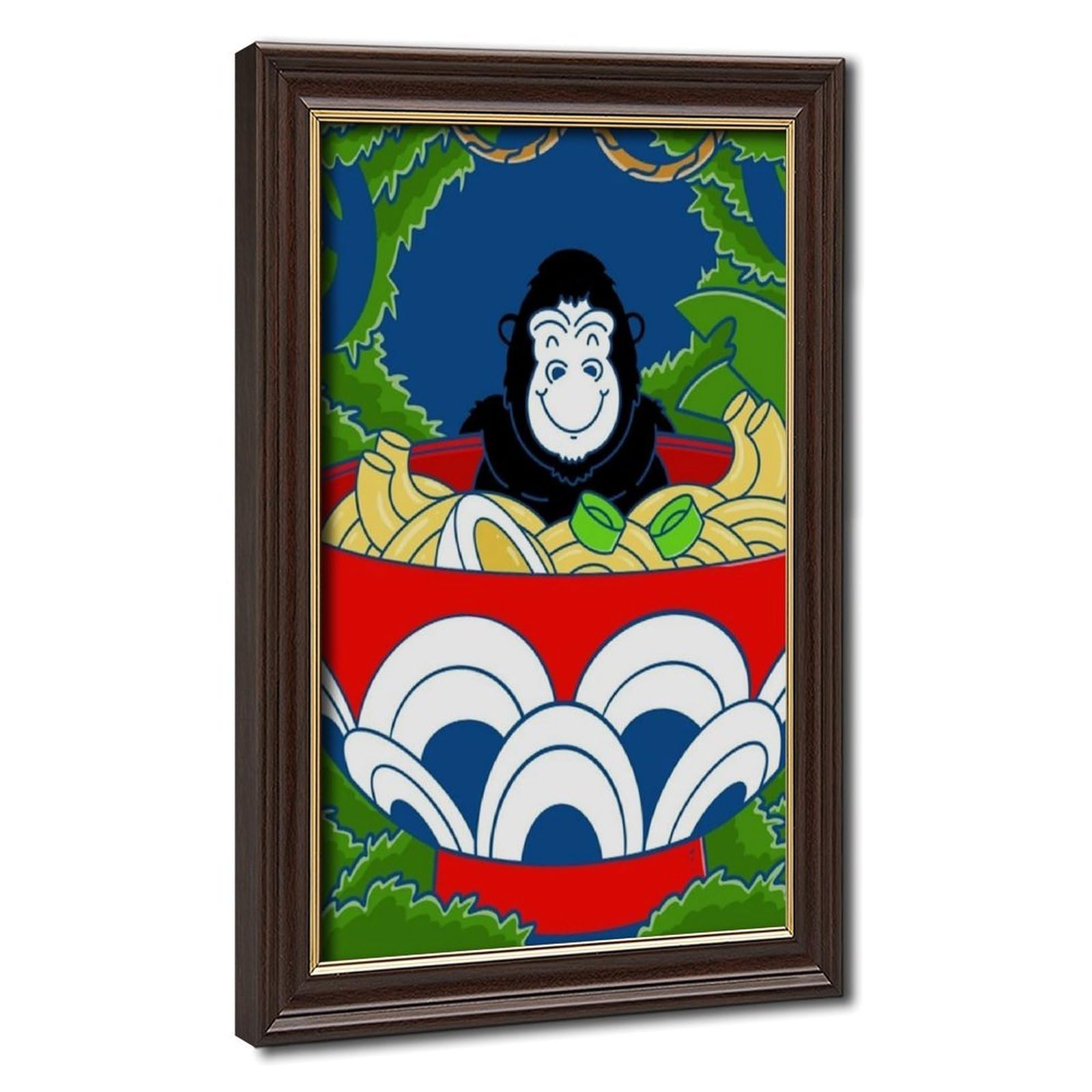 Bareronor Ramen And Gorilla Poster Canvas Poster Bedroom Decor Landscape Office Room Decor Gift 24" L X 36" W