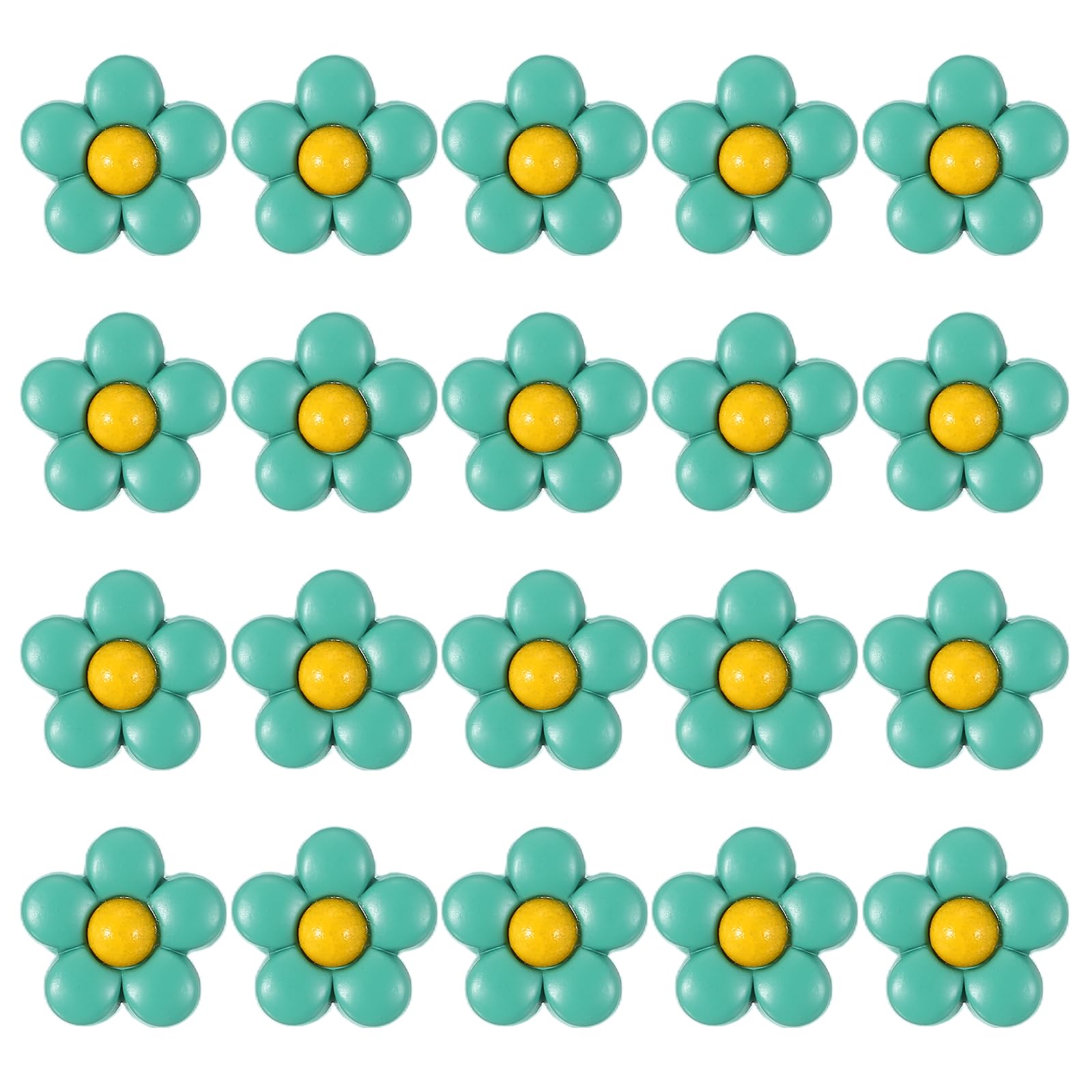 sourcing map 20Pcs Cute Flower Shank Buttons, 15mm Resin Flower Shank Sewing Buttons Decorative Sewing Fasteners for Clothing Shirts Skirts Dresses Blouse Decorations DIY Crafts, Dark Green