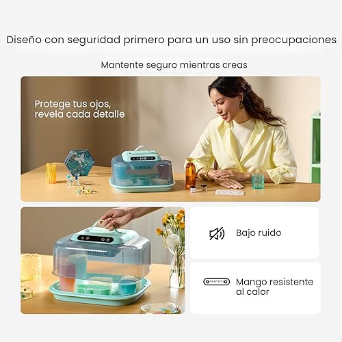 Miniatura 7 de Máquina de curado de resina Resiners G3 con luz UV, curado rápido de 2H/1Min, alfombrilla de silicona incluida, base reversible resistente a