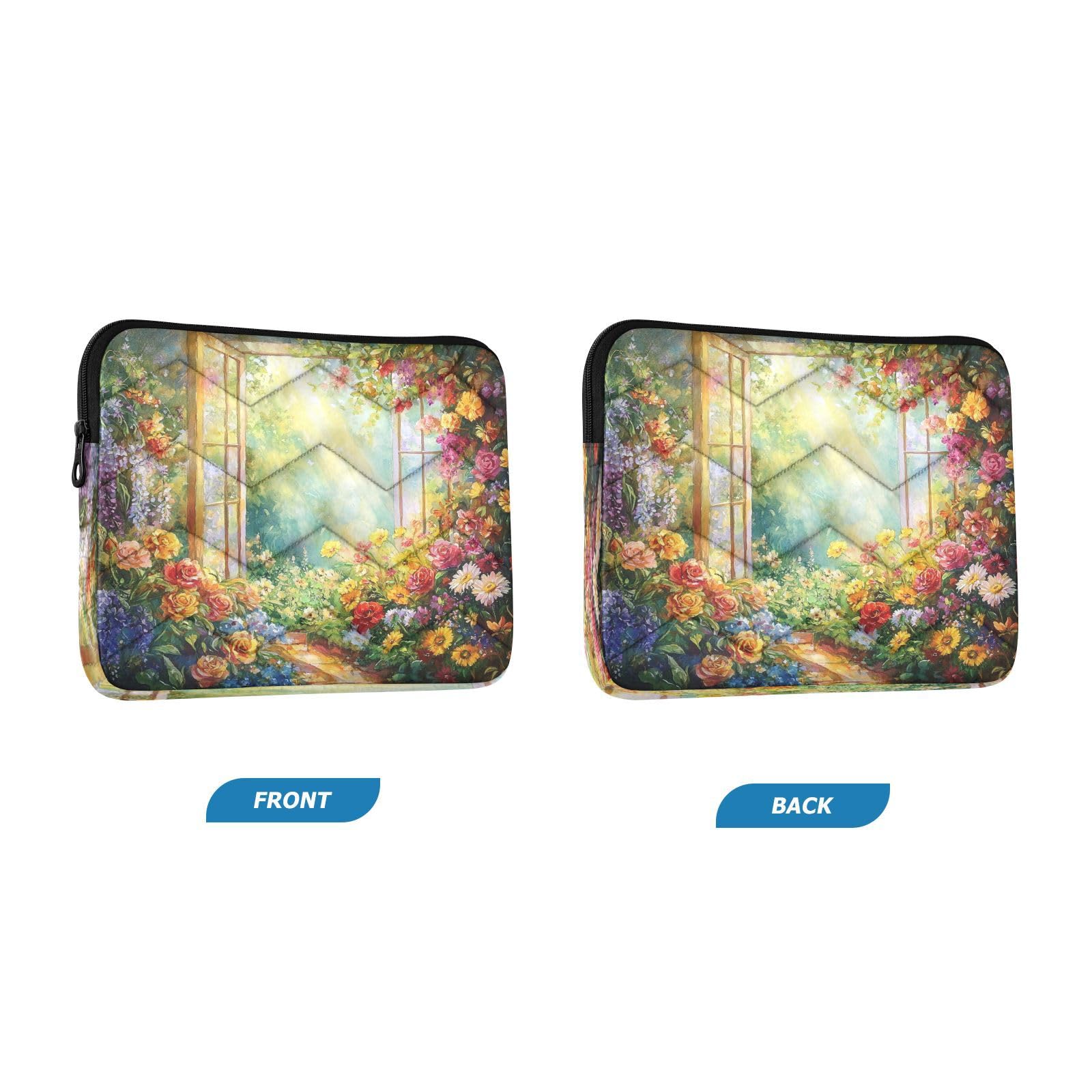 Flower Gate Sun Laptop Sleeve for 13-13.3 IN Water Resistant Portable Laptop Sleeve Bag Carrying Sleeve Bags for Carry on Travel Airport