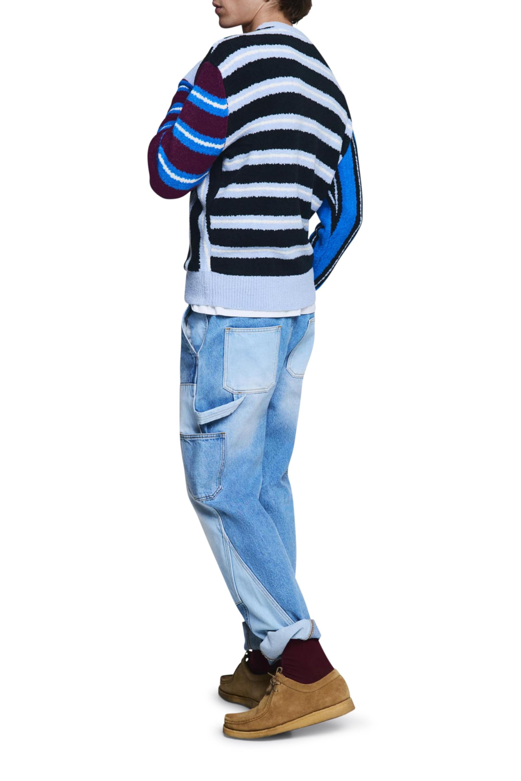 Desigual JERS_Mixed Stripes Sweatshirt Uomo