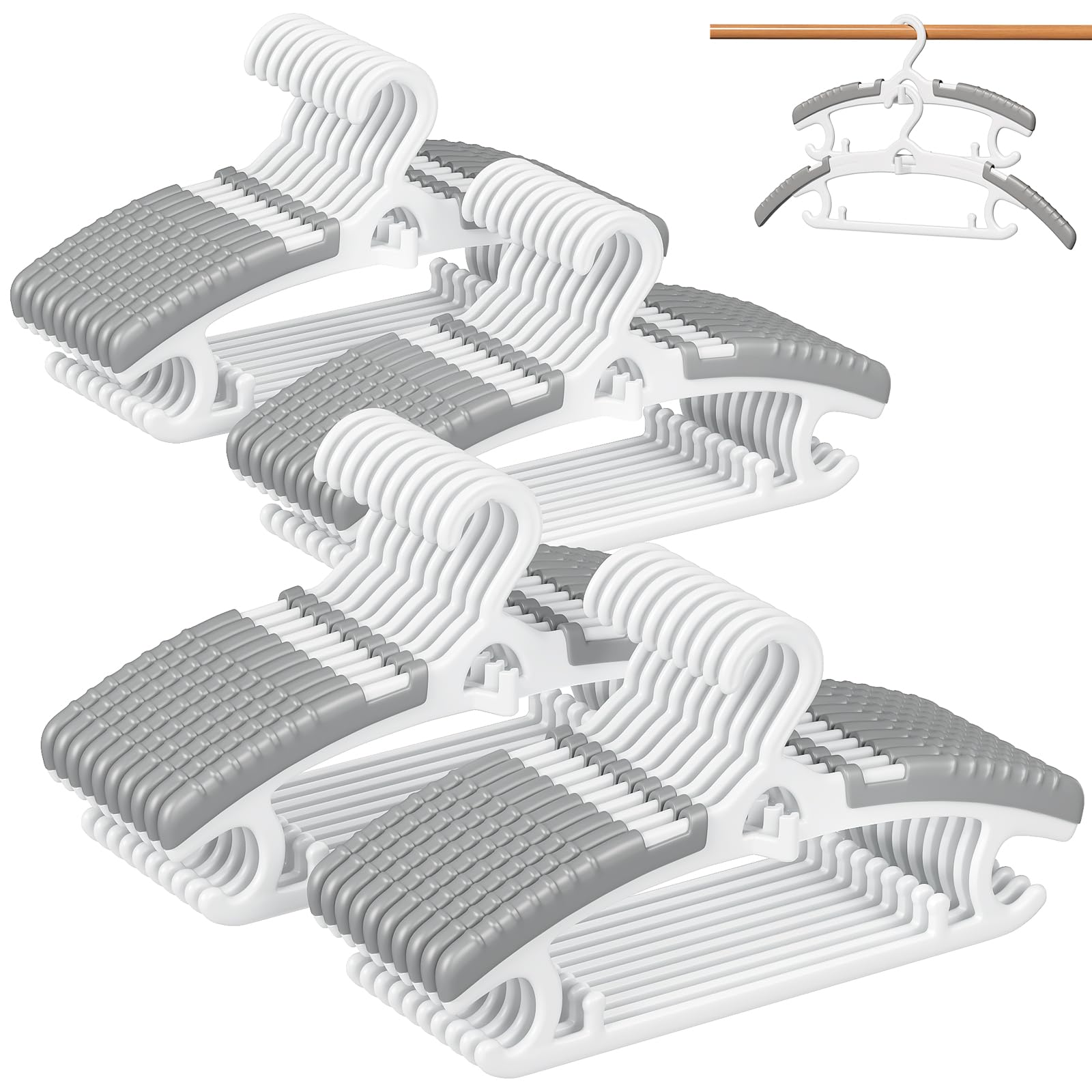 Photo 1 of CTIME Mini Adjustable Hangers - 40 Pack, White