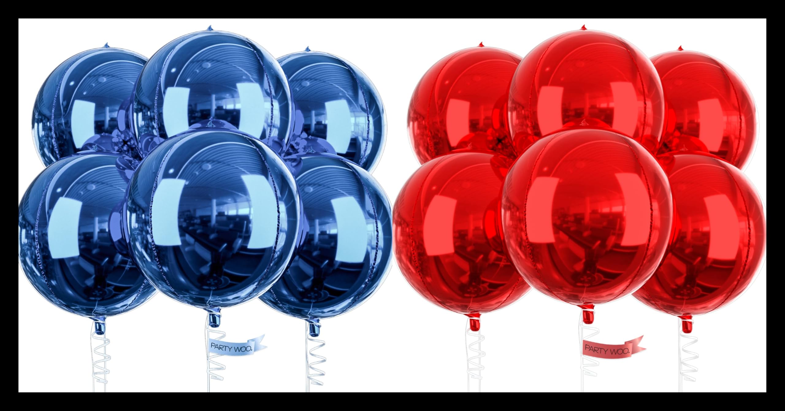 PartyWoo Dark Blue Balloons 6 pcs and PartyWoo Red Balloons 6 pcs