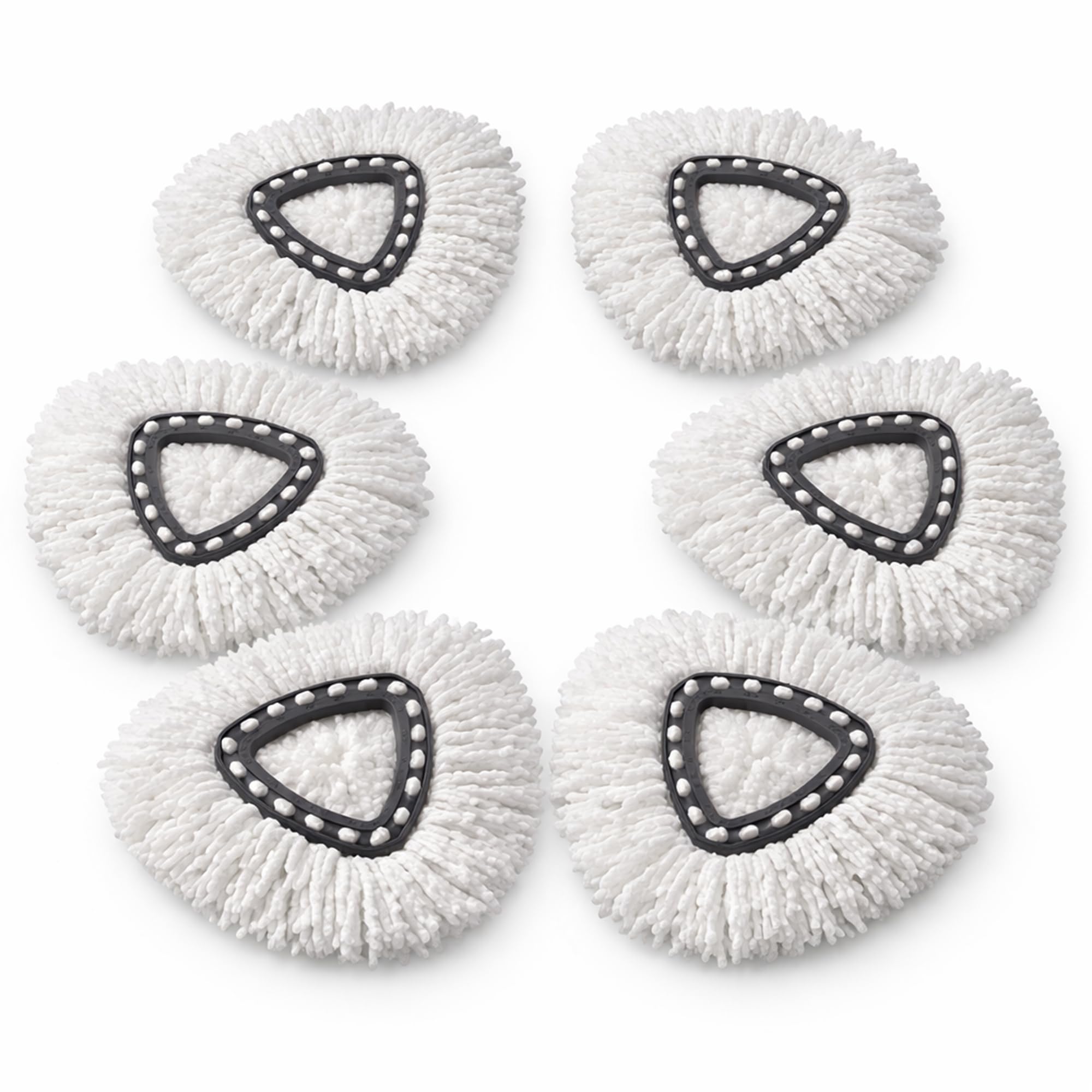 Pack of 6 Spin Mop Replacement Head 360° Spin Magic Mop Head, Mop Head Replacement Microfibers Mop Head Refill for Standard Rotating Universal Spin Mop Replacement Mop Head Home (Triangle Mop Head)