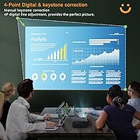 Vista 6 de YABER Proyector Bluetooth WiFi 5G, 15000LM 460 ANSI Nativo 1080P Proyector 4K, proyector de películas al aire libre con pantalla, Max 500 pulgadas