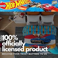 Vista 6 de Franco Ropa de cama para niños, edredón reversible de microfibra súper suave, tamaño individual/matrimonial, Hot Wheels