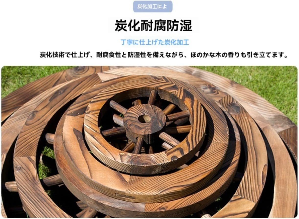 木製の車輪の彫刻が施された壁掛けバーの装飾 有名なホテルの装飾 レトロなカントリースタイル (直径60cm,木)