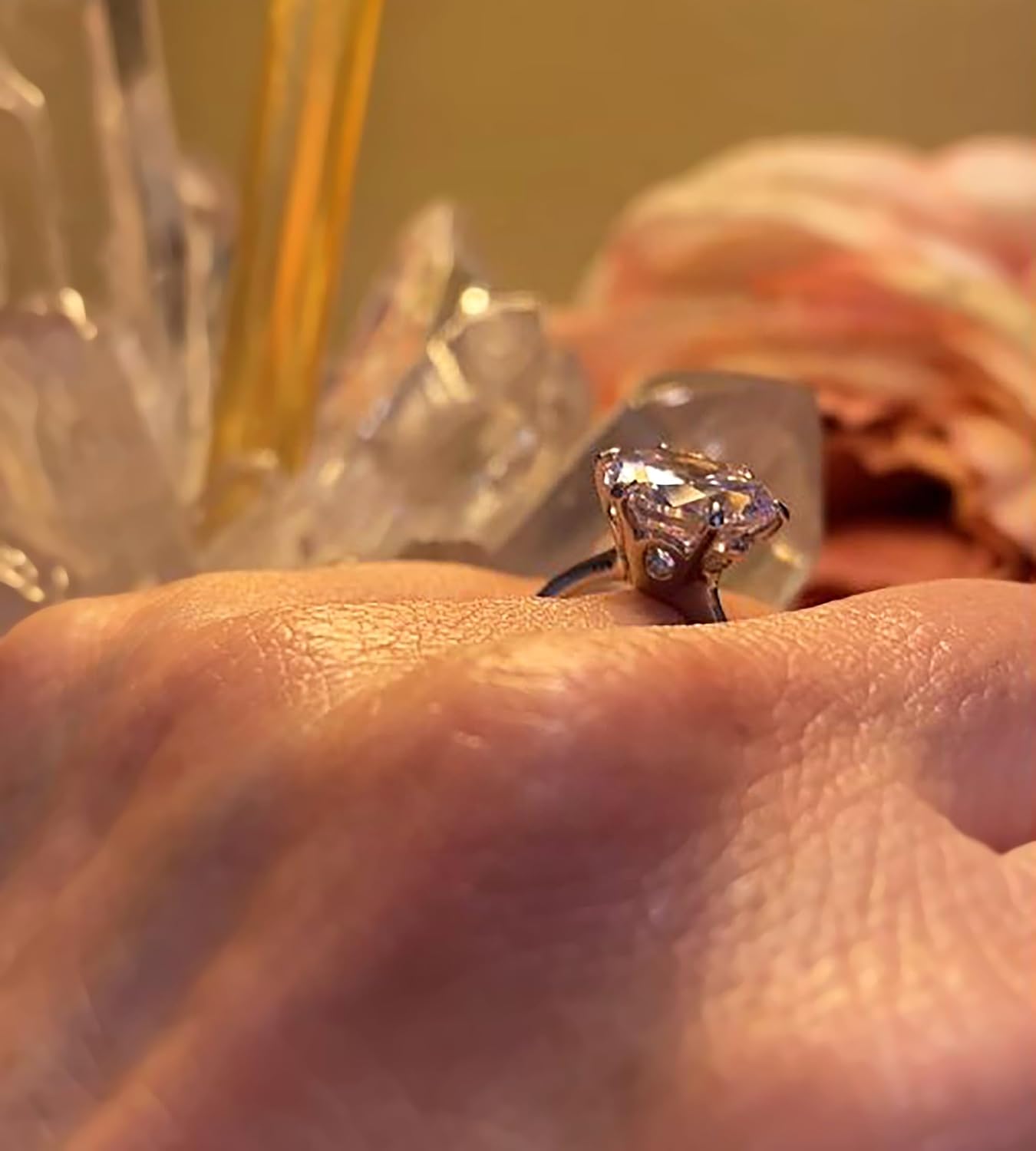 IVY & BAUBLE 1 Carat, 2 Carat, 3.5 Carat CZ Round Solitaire Engagement Ring in White Gold Plating, Size 5-10