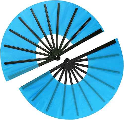 Miniatura 39 de Maitys 2 piezas de abanico de mano plegable grande para baile en línea, abanico de nailon plegable para festival chino de Kung Fu, manualidades,