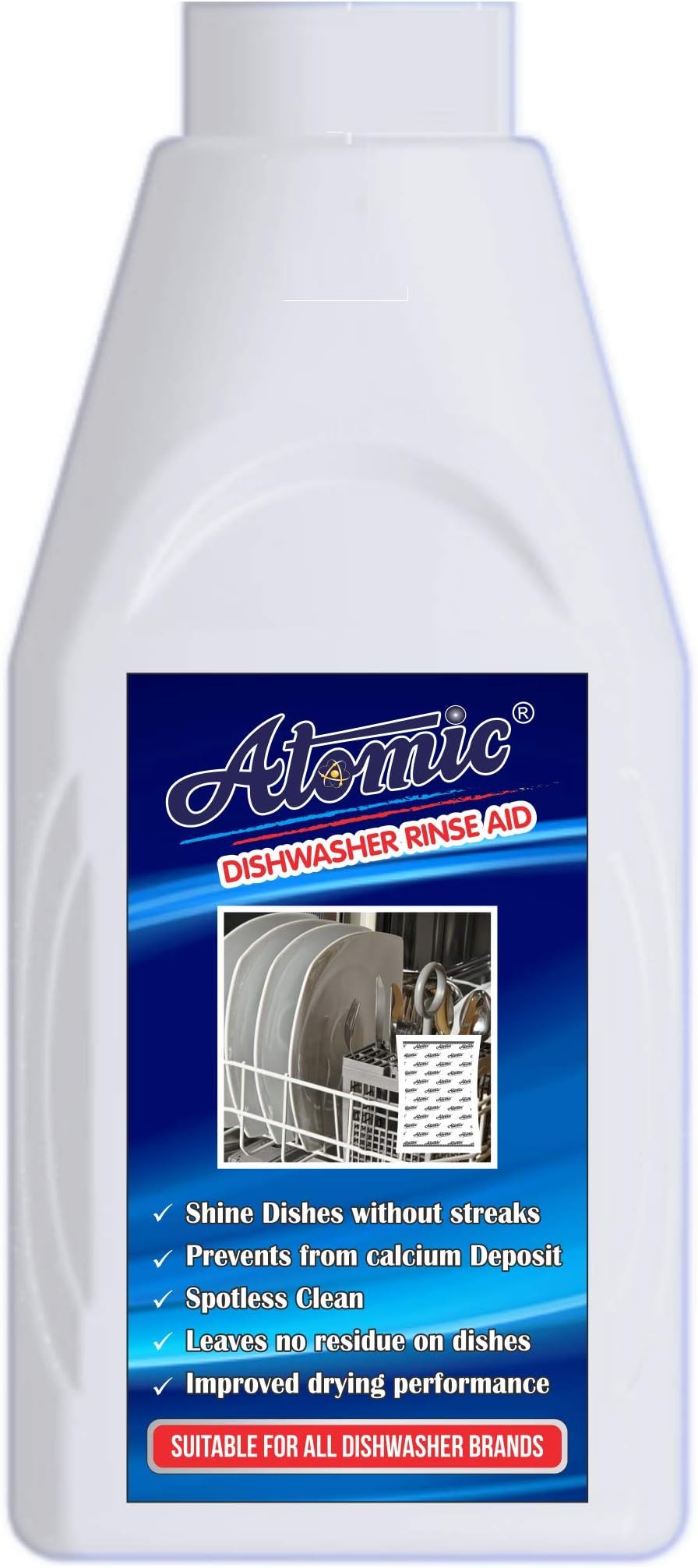 Dishwasher Rinse Aid Liquid 400 ml For Shine & Dry Dishes Sparkling with Lemon Fresh and Give Fortune of Finish to Crockery