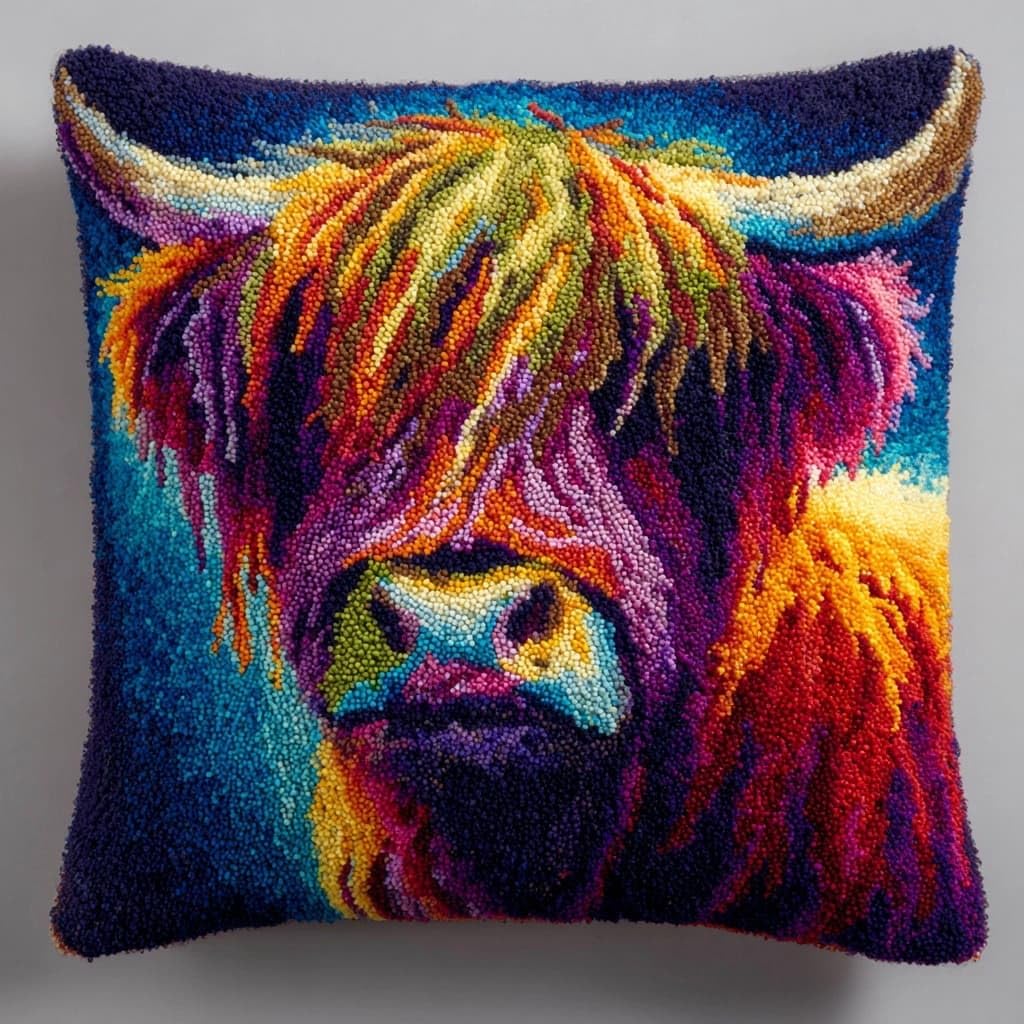 Henypt DIY Latch Hook Kitsfor Beginners, Highland Cattle