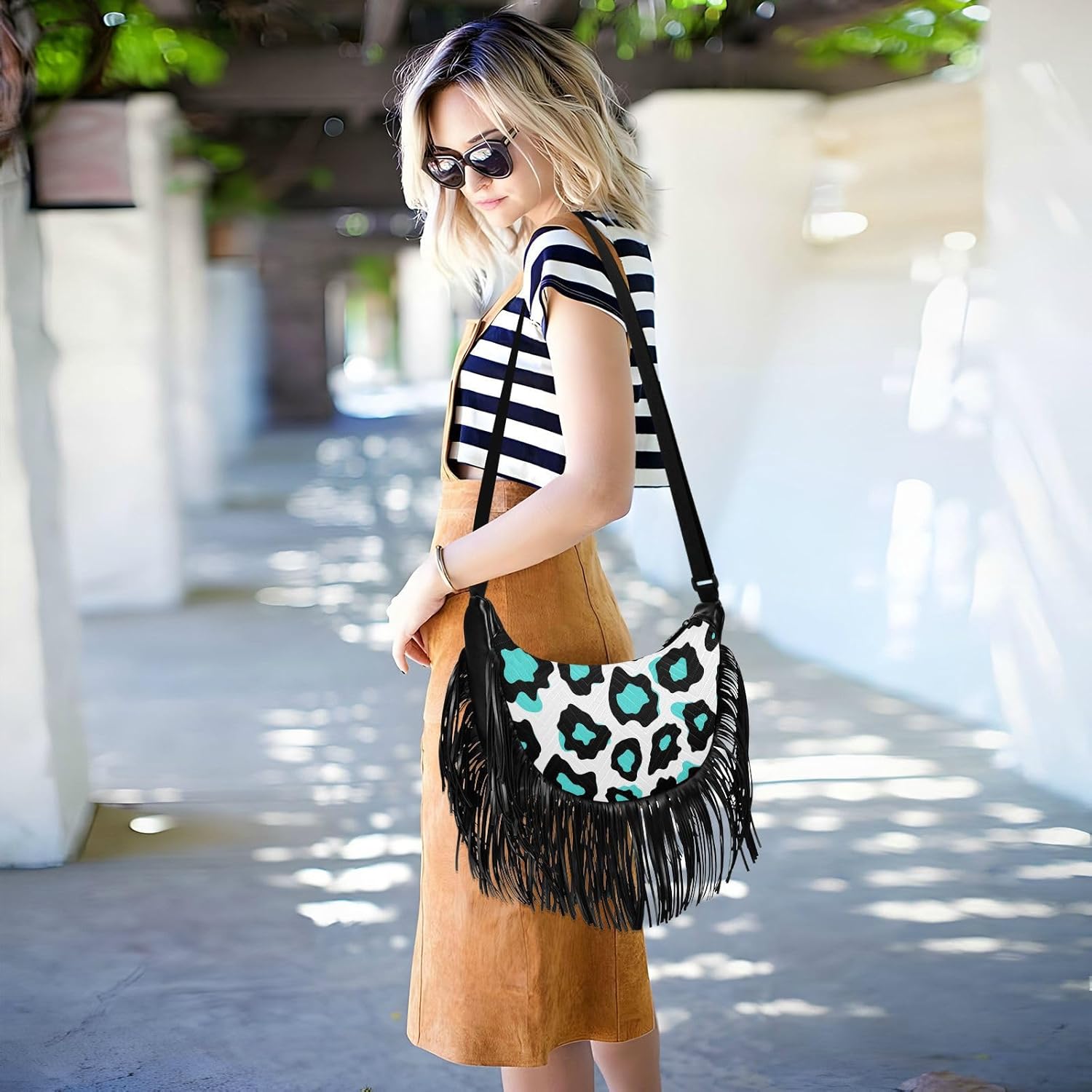 Small Crossbody Purses for Women Adjustable Shoulder Strap Ladies Crossbody Bags Womens Shoulder Bags Medium Size Vleopard Spots - Image 6