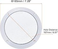 Vista 2 de Cubierta para parrilla de altavoz, protector de rejilla de subwoofer (con tornillos), [para audio casero DIY] - 6.5 pulgadas/blanco/2 piezas