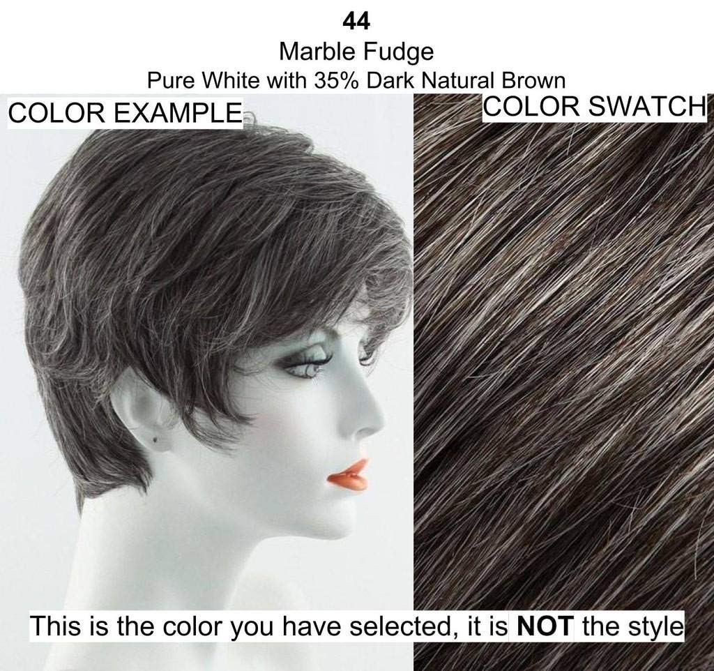 Fun Bun Hair Wrap Color 44 Marble Fudge - Easihair Hairpieces Elastic Band 4" Length UpDo Ponytail Accent Synthetic Fiber Curly Wavy Locks 676a Bundle MaxWigs Hairloss Booklet