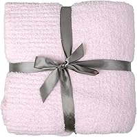 Vista 1 de Pink Knit Throw Blanket for Couch, Super Soft Fluffy Blankets Lightweight Warm Cozy Blanket Plush Fuzzy Throws Blankets for Sofa, Bed, Picnic 50”x60