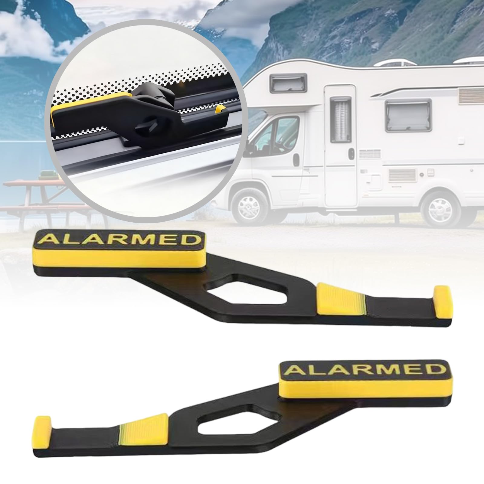 Adamo - Verrous de sécurité pour fenêtre de camping-car - Droit et gauche - Avec montage rapide - Protection antivol droite et gauche - En plastique - Pour camping-car, caravane