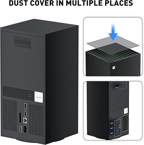 Miniatura 3 de RHOTALL Cubierta de filtro de polvo para Xbox Series X con filtro de polvo de PVC, tapones antipolvo de silicona para puertos, kit de polvo 13 en 1
