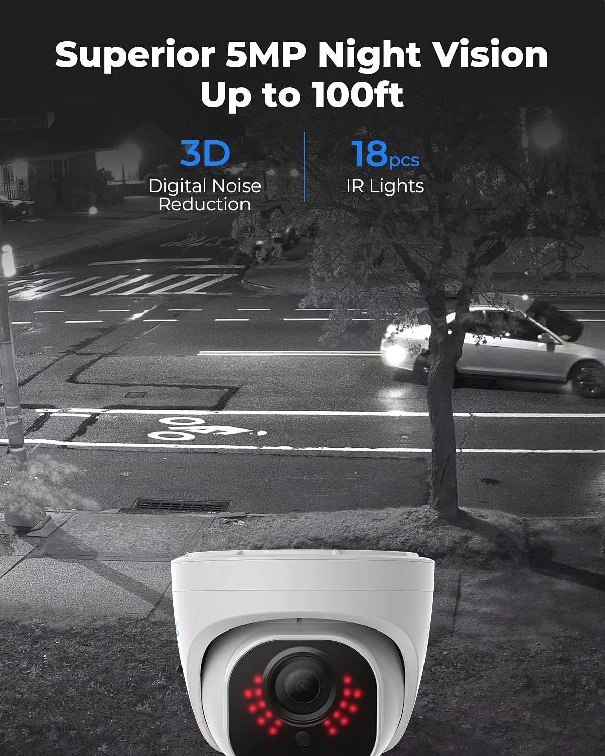 Flash Sale Buy 1 get 1 REOLINK IP Security Cameras Outdoor for Home Surveillance, 5MP PoE Dome Cameras, 100ft IR Night Vision, Motion Detection, Work with Smart Home, Up to 128GB SD Card Supported, RLC-520 (Pack of 2)