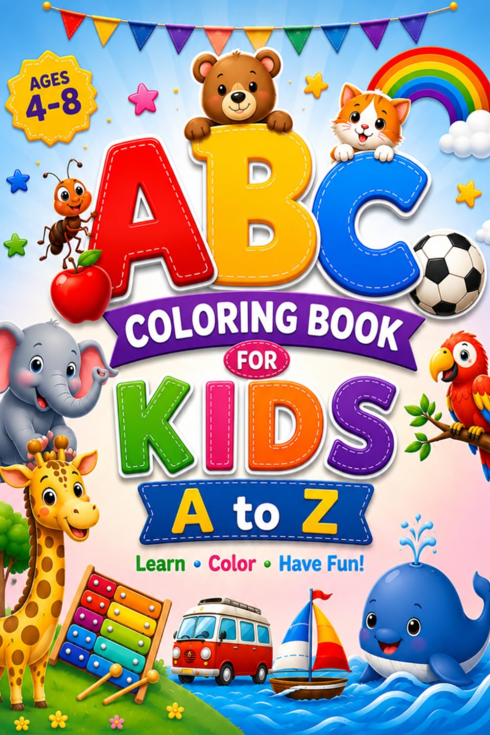 ABC Coloring Book for Kids: Fun A to Z Learning Activity Book for Ages 4–8