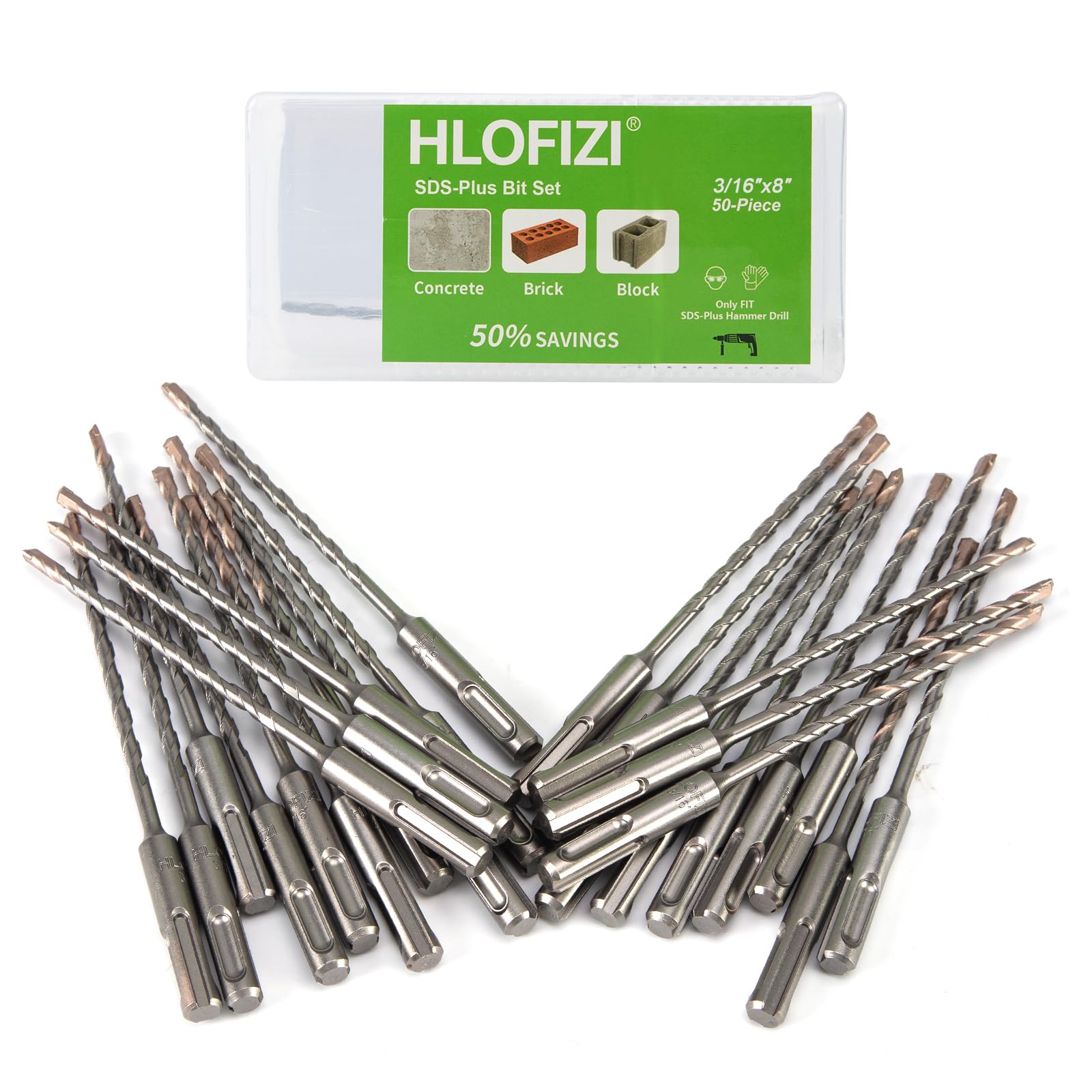 Masonry Drill Bits - 50 Pack SDS Plus -1