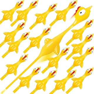 Dshengoo 16 Pack Finger Slingshot Chicken Rubber,Flying Stretchy Flick Stretchable Chickens Fingers for Gag Gift Birthday Christmas Halloween Party Favors Supplies