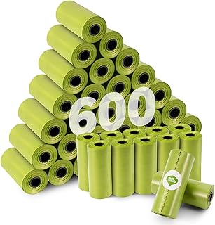 KOMABLEN Pack of 600 Biodegradable Dog Waste Bags, 40 Rolls of Waste Bags for Dogs, Leak-Proof Dog Bags, Portable Thick Dog Bags, Dog Accessories with Waste Bag Dispenser, 33 x 22.8 cm product image