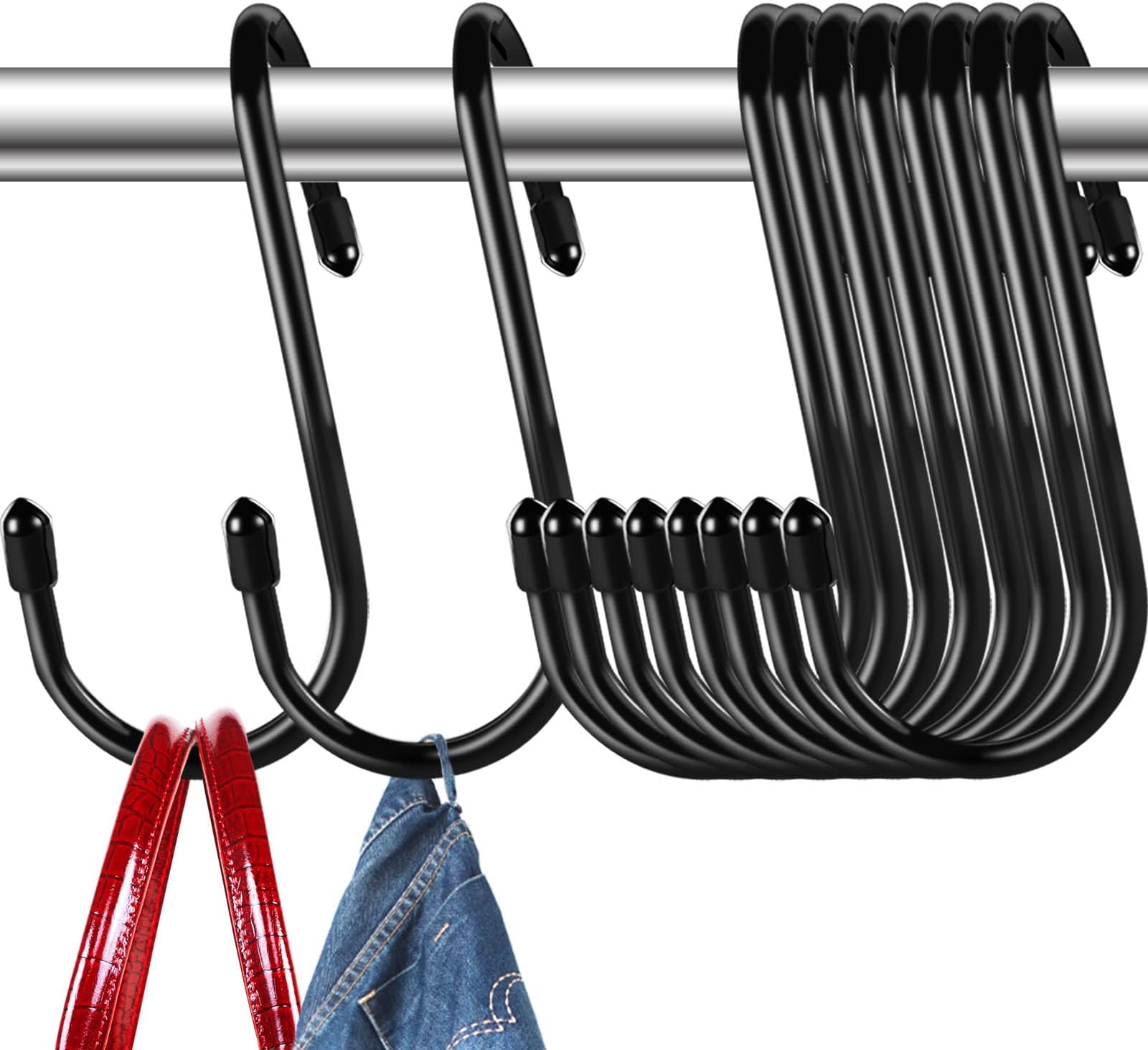 24 Pack Purse Hanger for Closet, Twist Design S Hooks for