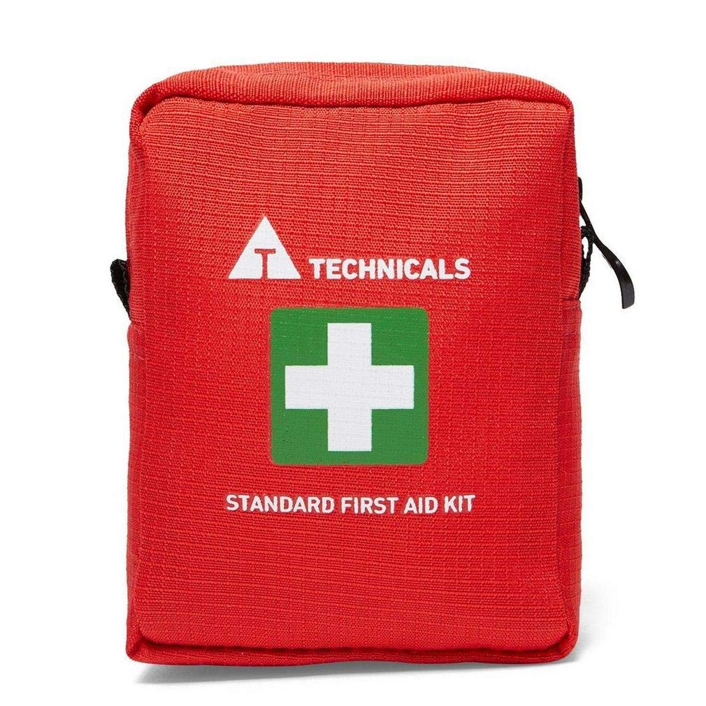 TECHNICALS Standard First Aid Kit Outdoors Camping, Red, One Size