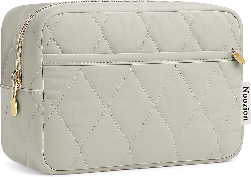 Necessaire de maquiagem e viagem Noozion em nylon com divisórias, zíper e acabamento acolchoado