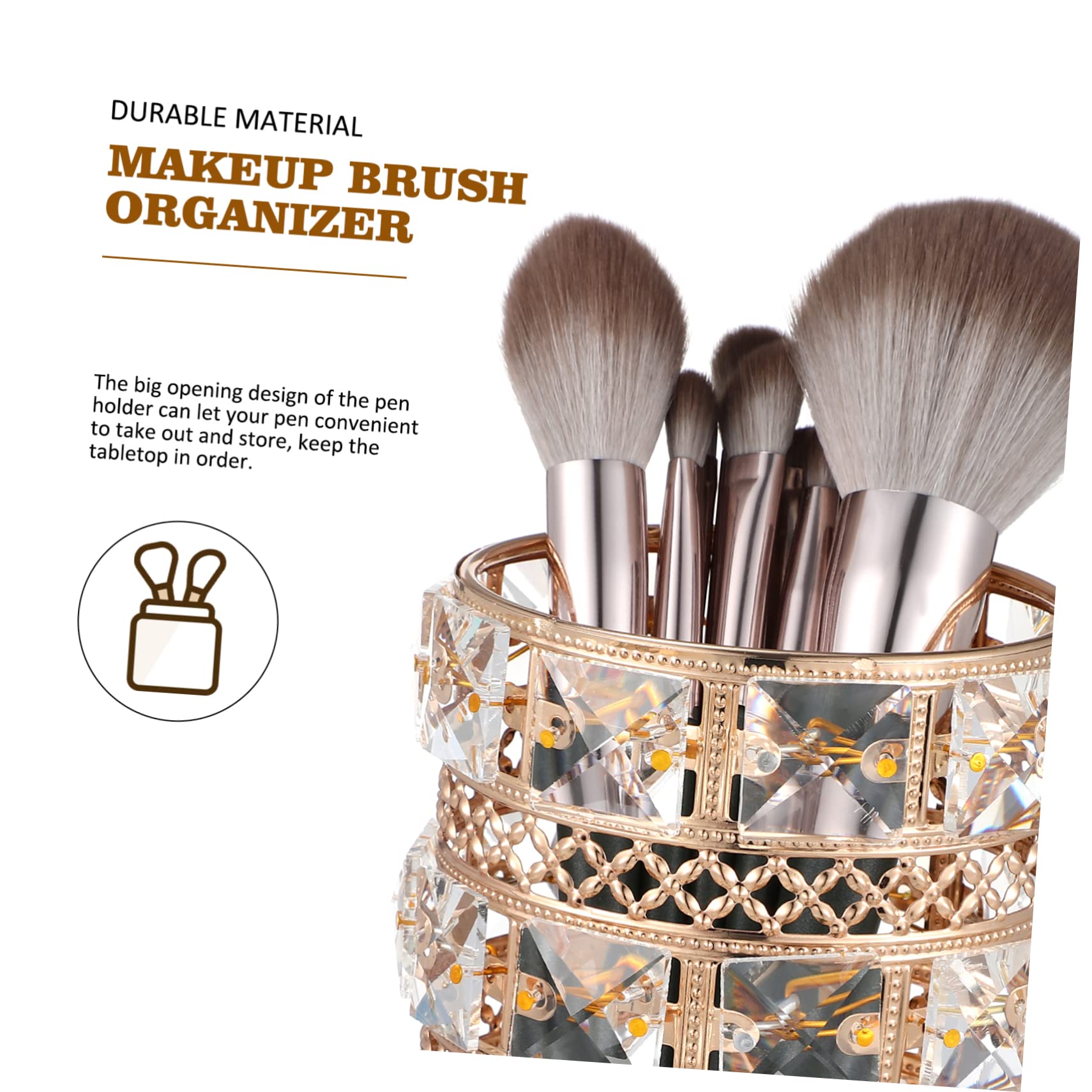WOONEKY Kristall Pack Pinselhalter Make Up für Schreibtisch