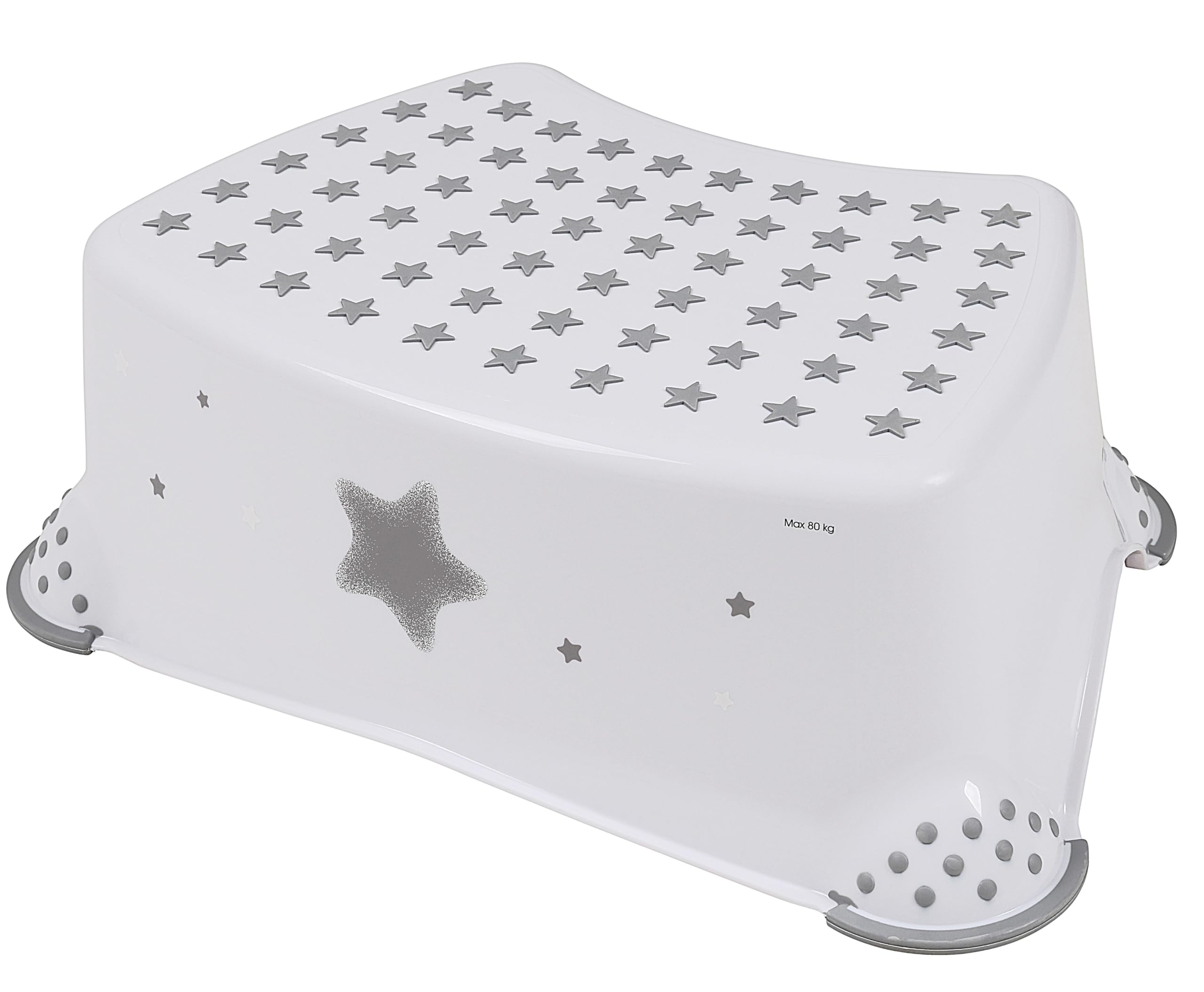 Babycurls Little Journey Toilet Training Kids Non Slip Up Step Stool With Grips Unisex White For Safe Toddler Loo Potty Training in The Bathroom And Home