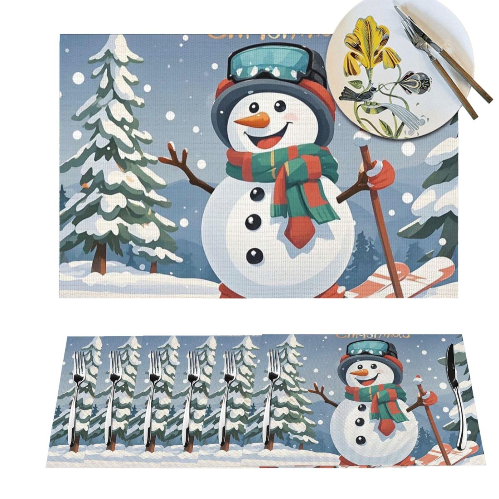 Sets de table de Noël pour salle à manger et cuisine ambiance ski