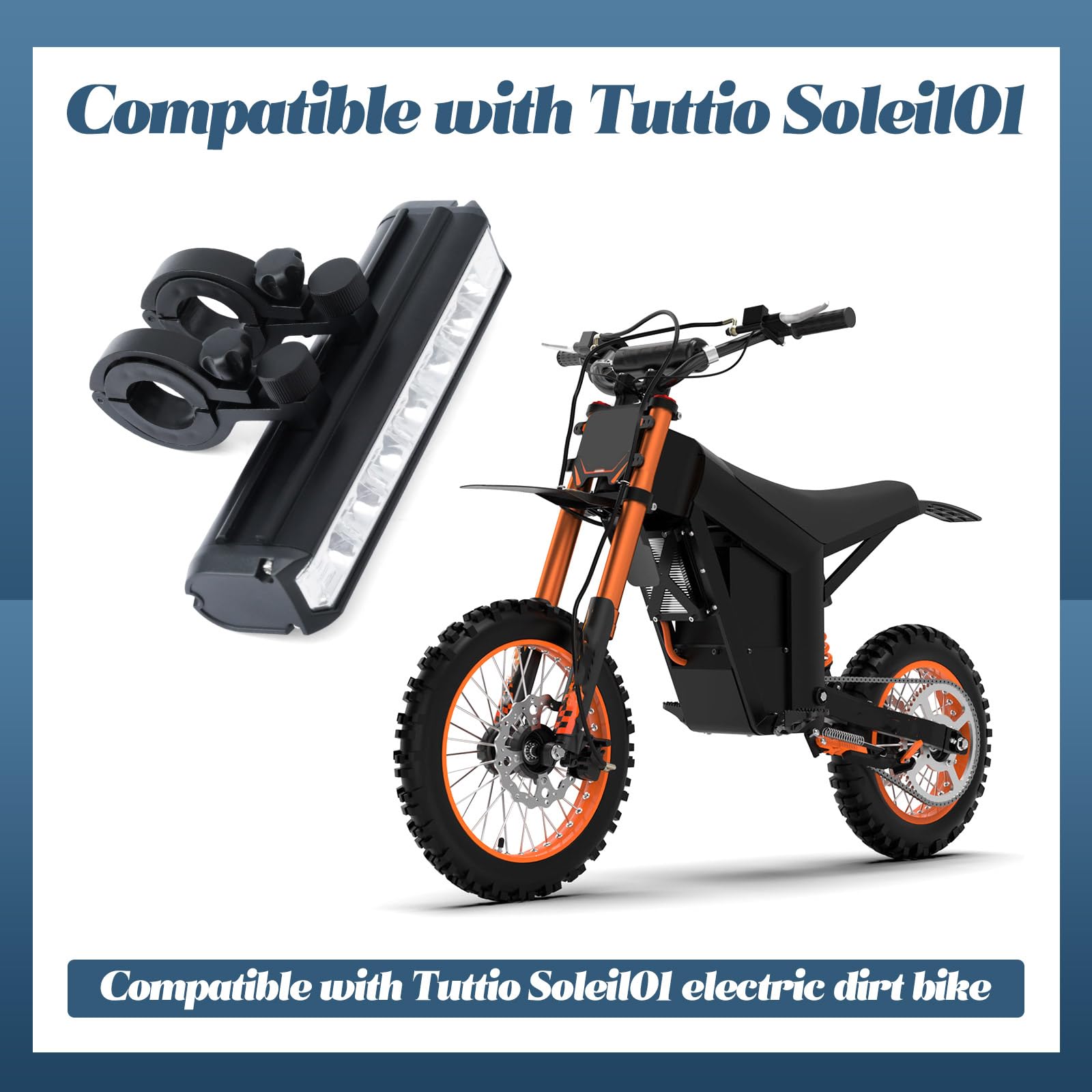 LED Fahrradlicht Kompatibel mit Tuttio Soleil01 Elektro Dirt Bike USB Wiederaufladbare Fahrradscheinwerfer Tagfahrlicht mit Montagehalterung und Werkzeugen, für Nachtfahrten Off-Road