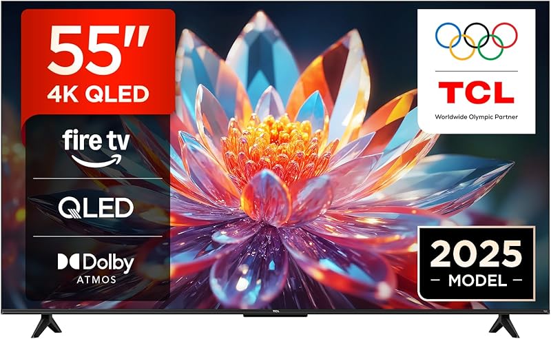TCL 55T6C Fire TV 55 Pouces QLED 4K UHD Smart TV, HDR (Multi-Format), Dolby Atmos, Motion Clarity