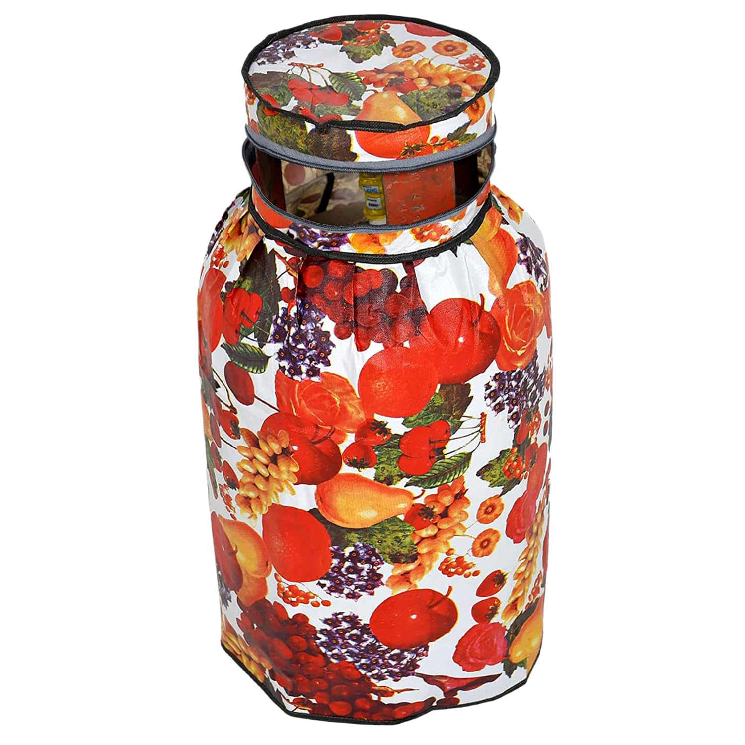 Kuber Industries Cylinder Cover | PVC LPG Cylinder Cover | Washable & Dustproof | Fruit Print Cylinder Tank Cover | LPG Gas Tank Cover | Multicolor 1