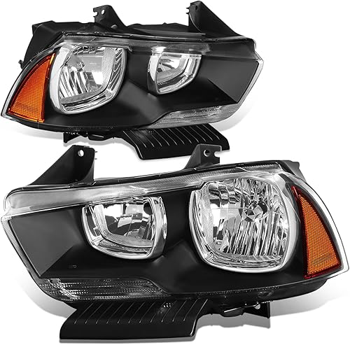Auto Dynasty Modelo halógeno conjunto de faros delanteros de estilo de fábrica compatible con Dodge Charger 11-14, lado del conductor y del