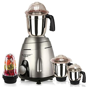 Sunmeet VGSMA21 1000Watts Mixer Juicer Grinder with 4 Jars (1 Large Bullets Jar, 1 Liquid Blending Jar, 1
