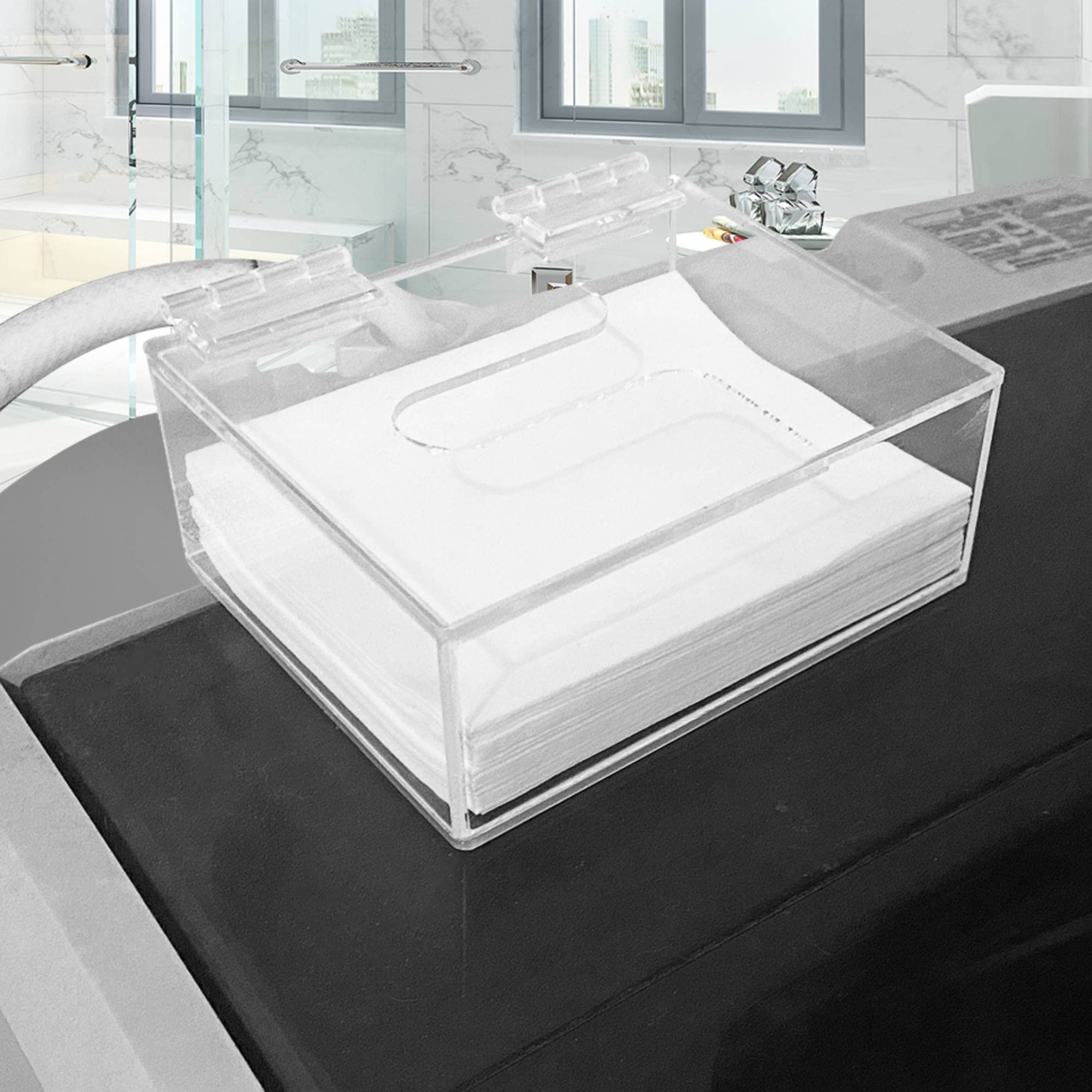 Earth Breeze - Organizador de hojas de detergente para lavandería, dispensador de acrílico transparente con tapa para lavandería 6