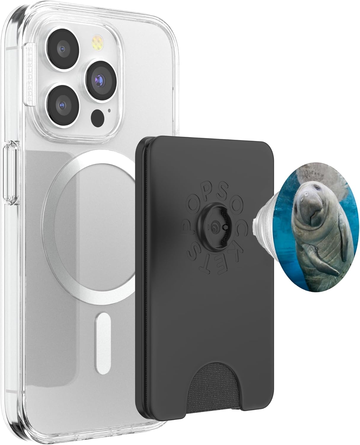 Cute Sea Cow Manatee Mammal Conservation Photograph PopSockets PopWallet for MagSafe