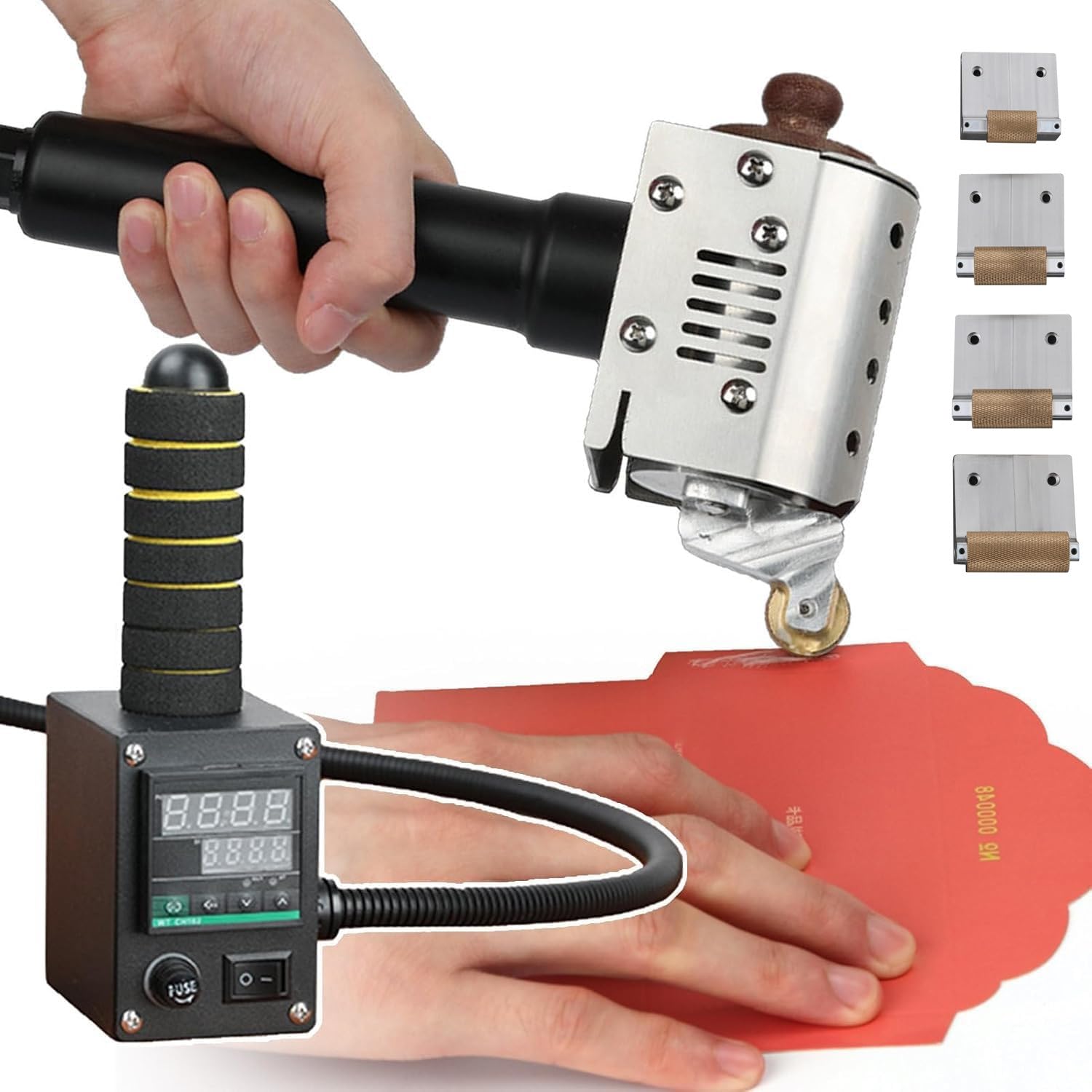 Rullo per colla a caldo, 4 rulli di colla, dispenser adesivo portatile 50-220 ℃ regolabile, per imballaggi in pelle, 50 ml