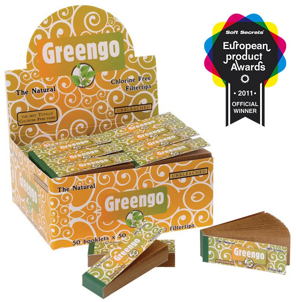 GreengoTips Unbleached Filter Tips Chlorine-Free 3 Boxes (150 Booklets)
