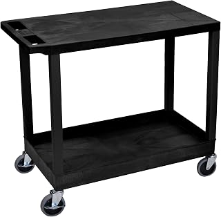 Luxor/H Wilson Two Shelf Utility Cart - Black