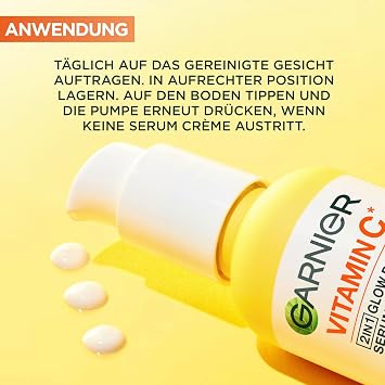 SkinActive Vitamin C Serum Crème – bringt müde und unebenmäßige Haut zum Strahlen enthält Vitamin C Derivat und Super Zitrus 50 ml